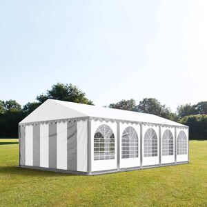 Toolport 6x10m Marquee / Party Tent w. ground frame, PVC 800 fire resistant, grey-white - (5373)