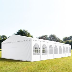 Toolport 8x16m Marquee / Party Tent w. ground frame, PVC 800 fire resistant, white - (5378)