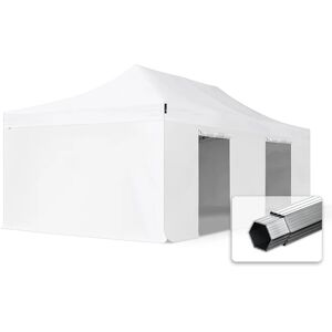 Toolport 4x8m PVC 850 Pop Up Gazebo PROFESSIONAL Aluminium 50 mm, incl. Sidewalls, fire resistant, white - (5578690)