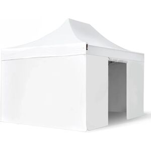 Toolport 3x4.5m PVC 850 Pop Up Gazebo PROFESSIONAL Aluminium 40 mm, incl. Sidewalls, fire resistant, white - (578687)