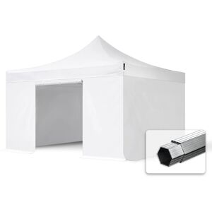 Toolport 4x4m PVC 850 Pop Up Gazebo PROFESSIONAL Aluminium 40 mm, incl. Sidewalls, fire resistant, white - (578932)