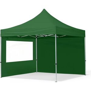 Toolport 3x3 PES 700 Pop up gazebo ECONOMY Aluminium 32 mm, incl. Sidewalls with Panorama Windows, dark green - (59007)