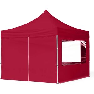 Toolport 3x3 PES 700 Pop Up Gazebo ECONOMY Aluminium 32 mm, incl. Sidewalls with Panorama Windows, red - (59014)