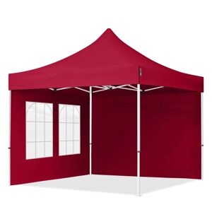 Toolport 3x3m PES 700 Pop Up Gazebo ECONOMY Steel 30 mm, incl. Sidewalls with Windows, red - (59039)