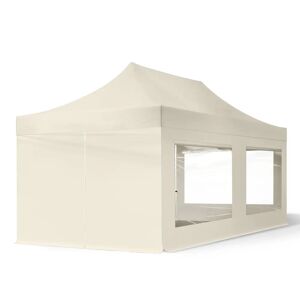 Toolport 3x6m PES 700 Pop up gazebo ECONOMY Steel 30 mm, incl. Sidewalls with Panorama Windows, cream - (59050)