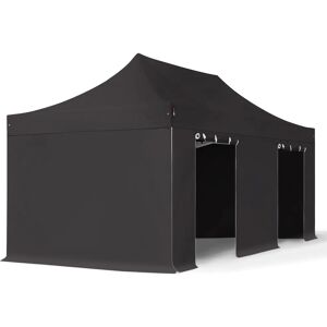 Toolport 3x6m PVC 850 Pop Up Gazebo PROFESSIONAL Aluminium 40 mm, incl. Sidewalls, fire resistant, black - (59123)