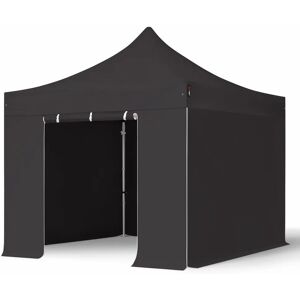 Toolport 3x3m PVC 850 Pop Up Gazebo PROFESSIONAL Aluminium 40 mm, incl. Sidewalls, fire resistant, black - (59136)