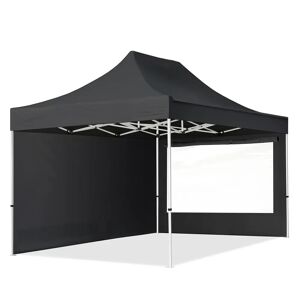 Toolport 3x4.5m PES 700 Pop Up Gazebo ECONOMY Steel 30 mm, incl. Sidewalls with Panorama Windows, black - (59358)