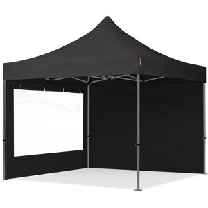 Toolport 3x3m PES 750 Pop Up Gazebo PREMIUM Steel 40 mm, incl. Sidewalls with Panorama Windows, black - (600002)