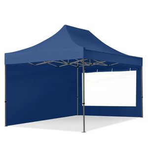 Toolport 3x4.5m PES 750 Pop Up Gazebo PREMIUM Steel 40 mm, incl. Sidewalls with Panorama Windows, dark blue - (600045)