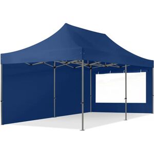 Toolport 3x6m PES 750 Pop Up Gazebo PREMIUM Steel 40 mm, incl. Sidewalls with Panorama Windows, dark blue - (600068)