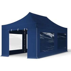 Toolport 3x6m PES 750 Pop Up Gazebo PREMIUM Steel 40 mm, incl. Sidewalls with Panorama Windows, blue - (600069)