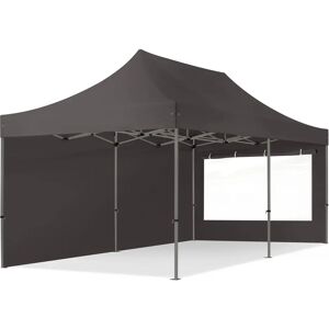 Toolport 3x6m PES 750 Pop Up Gazebo PREMIUM Steel 40 mm, incl. Sidewalls with Panorama Windows, dark grey - (600077)