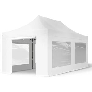 Toolport 3x6m PES 750 Pop Up Gazebo PREMIUM Steel 40 mm, incl. Sidewalls with Panorama Windows, white - (600085)