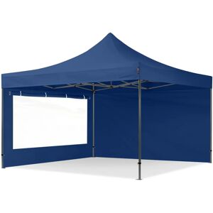 Toolport 4x4m PES 750 Pop Up Gazebo PREMIUM Steel 40 mm, incl. Sidewalls with Panorama Windows, blue - (600091)