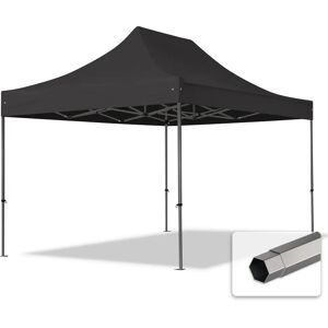 Toolport 3x4.5 m PVC 800 Pop Up Gazebo PREMIUM Steel 40 mm, fire resistant, black - (600116)