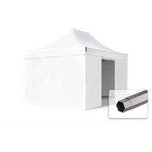 Toolport 3x4.5 m PVC 800 Pop Up Gazebo PREMIUM Steel 40 mm, incl. Sidewalls, fire resistant, white - (600119)