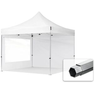 Toolport 3x3m PES 800 Pop up gazebo PROFESSIONAL Aluminium 40 mm, incl. Sidewalls with Panorama Windows, white - (600170)