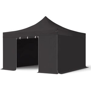 Toolport 4x4m PES 800 Pop Up Gazebo PROFESSIONAL Aluminium 40 mm, incl. Sidewalls, black - (600175)