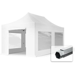 Toolport 3x6m PES 800 Pop Up Gazebo PROFESSIONAL Aluminium 40 mm, incl. Sidewalls with Panorama Windows, white - (600225)