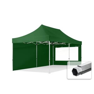 Toolport 3x6m PES 800 Pop Up Gazebo PROFESSIONAL Aluminium 40 mm, incl. Sidewalls with Panorama Windows, dark green - (600234)