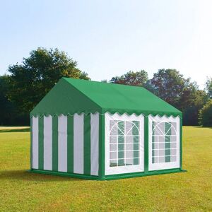 Toolport 4x4m Marquee / Party Tent, PVC 700, green-white - (6135)
