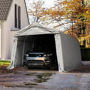 Toolport 3.3x4.8m Carport Tent / Portable Garage, PVC 800, grey with statics (ground: concrete) - (68316)