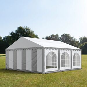 Toolport 6x6m Marquee / Party Tent w. ground frame, PVC 750, grey-white - (7159)