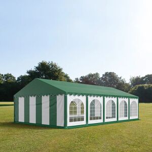 Toolport 5x10m Marquee / Party Tent w. ground frame, PVC 750, green-white - (7166)