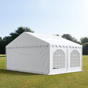 Toolport 5x4m Marquee / Party Tent w. ground frame, PVC 750, white - (7193)