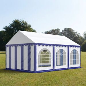 Toolport 4x6m Marquee / Party Tent w. ground frame, PVC 750, blue-white - (7216)