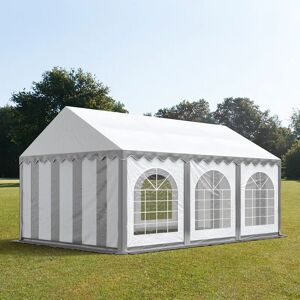 Toolport 4x6m Marquee / Party Tent w. ground frame, PVC 750, grey-white - (7219)