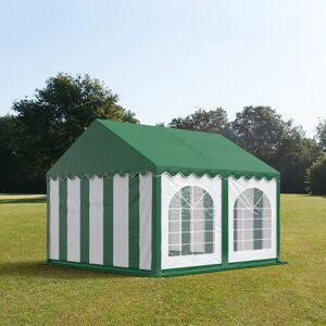 Toolport 4x4m Marquee / Party Tent w. Groundbar, PVC 750, green-white - (7224)