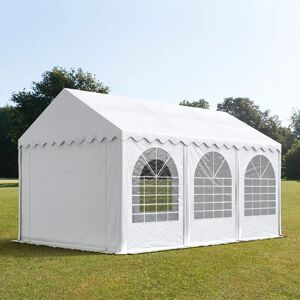 Toolport 4x6m 2.6m Sides Storage Tent / Shelter w. ground frame, PVC 800, white without statics package - (7632bl)