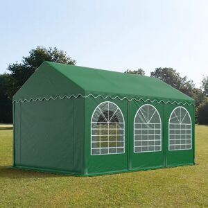 Toolport 4x6m 2.6m Sides Storage Tent / Shelter w. ground frame, PVC 800, dark green without statics package - (7687bl)