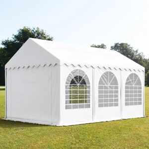 Toolport 3x6m Marquee / Party Tent w. ground frame, PVC 800, white - (7838)