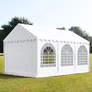Toolport 4x6m Marquee / Party Tent w. ground frame, PVC 800, white - (7839)