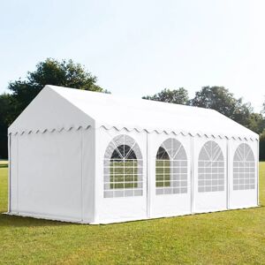 Toolport 4x8m Marquee / Party Tent w. ground frame, PVC 800, white - (7840)