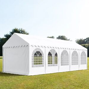 Toolport 4x10m Marquee / Party Tent w. ground frame, PVC 800, white - (7841)