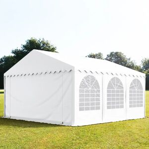 Toolport 6x6m Marquee / Party Tent w. ground frame, PVC 800, white - (7844)