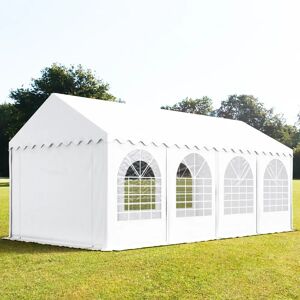 Toolport 4x8m Marquee / Party Tent w. ground frame, PVC 800 fire resistant, white - (7852)