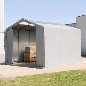 Toolport 4x6m - 3.0m Sides PVC Industrial Tent with zipper entrance and skylights, PVC 850, grey without statics package - (79868)