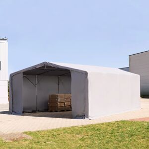 Toolport 8x8m - 3.0m Sides PVC Industrial Tent with zipper entrance, PVC 850, grey without statics package - (79926)