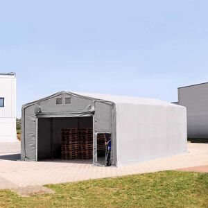 Toolport 8x10m - 3.6m Sides PVC Industrial Tent with pull-up gate, PVC 850, grey without statics package - (79939)