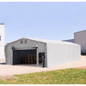 Toolport 8x12m - 3.0m Sides PVC Industrial Tent with pull-up gate, PVC 850, grey without statics package - (79945)