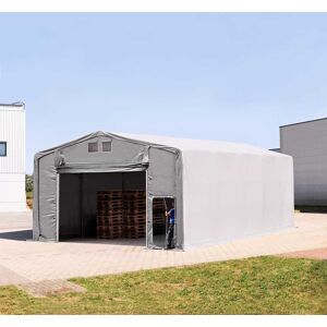 Toolport 8x10m - 4.0m Sides PVC Industrial Tent with pull-up gate, PVC 850, grey without statics package - (79963)