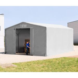 Toolport 8x8m - 4.0m Sides Industrial Tent with sliding door, PRIMEtex 2300 fire resistant, grey without statics package - (80018)