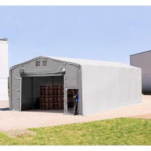 Toolport 8x16m - 4.0m Sides Industrial Tent with pull-up gate, PRIMEtex 2300 fire resistant, grey without statics package - (80026)