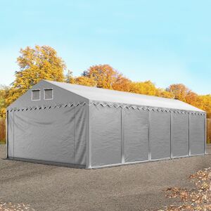 Toolport 5x10m 2.6m Sides Storage Tent / Shelter w. ground frame, PVC 800, grey without statics package - (8514bl)