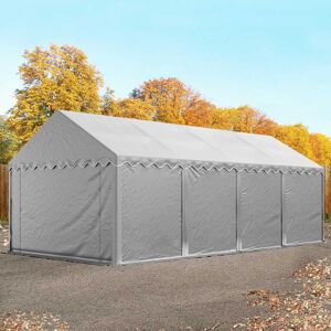 Toolport 4x8 Storage Tent / Shelter w. ground frame, PVC 750, grey - (8907)